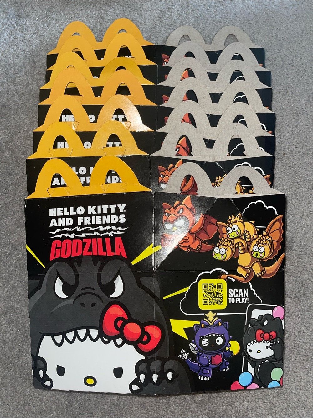 Hello Kitty and Friends x Godzilla McDonald’s Happy Meal boxes (7 count)